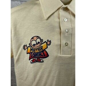 Vtg Mister T-Shirt Beige Men's XL Polo Shirt Made In The USA NOS 50/50 Stedman